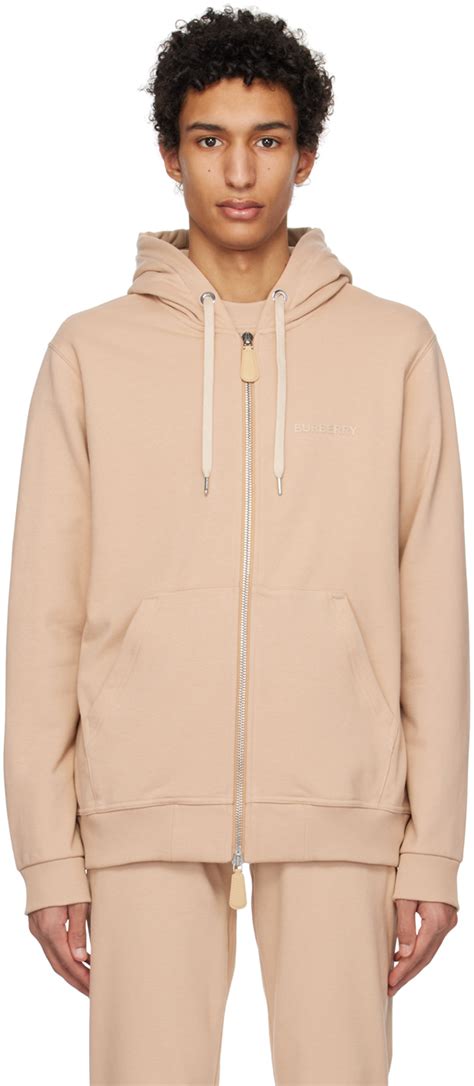 burberry hoodie zip up beige